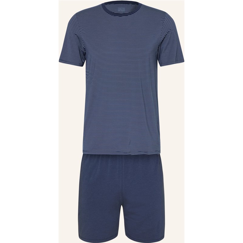 Schiesser Shorty-Schlafanzug Long Life Soft blau