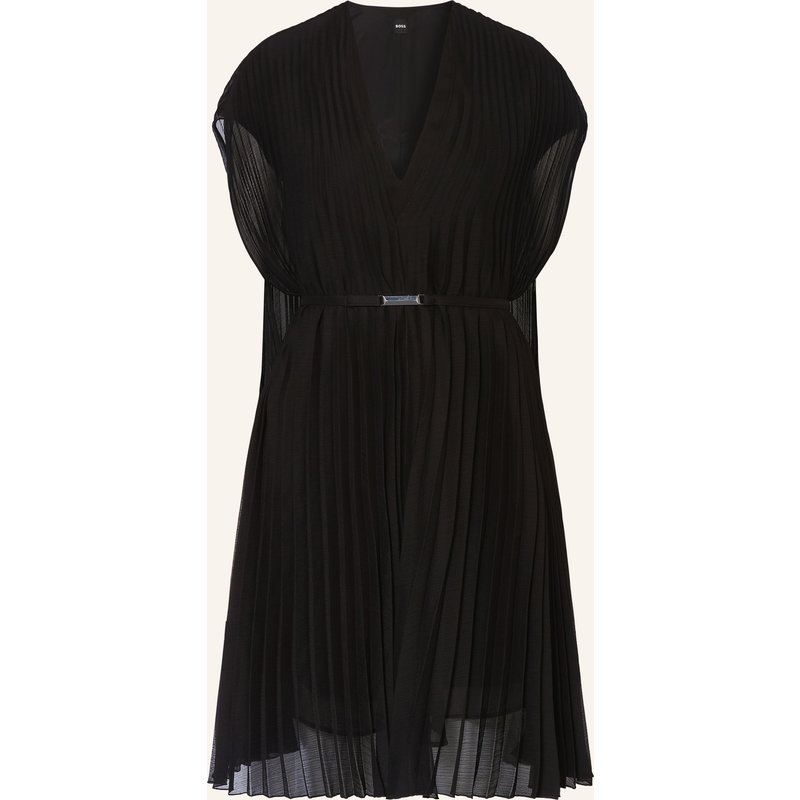 Boss Cocktailkleid Mit Plissees schwarz