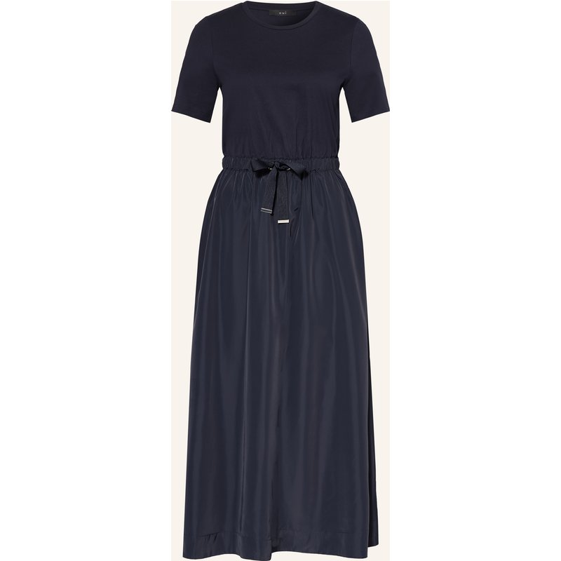 Oui Kleid Im Materialmix blau