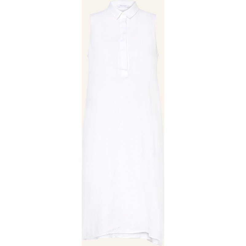 Soluzione Hemdblusenkleid Aus Leinen weiss