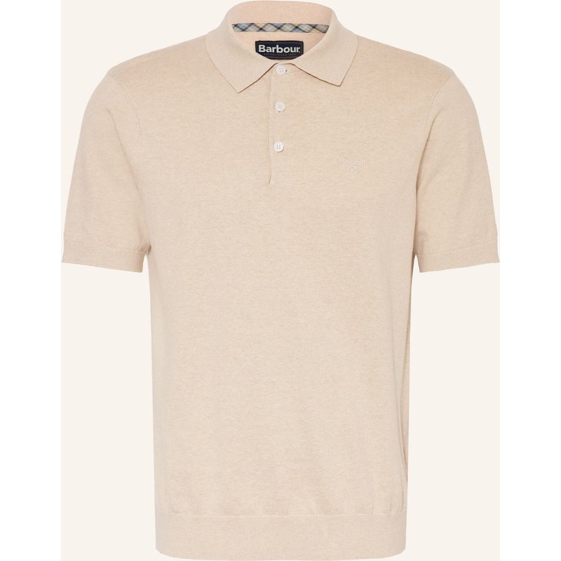 Barbour Strick-Poloshirt Muston Mit Leinen beige