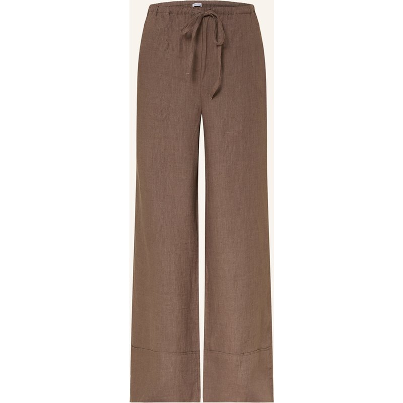 Mrs & Hugs Marlenehose Aus Leinen beige