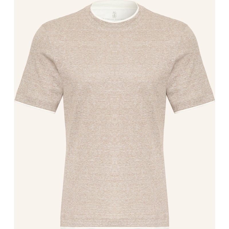 Brunello Cucinelli T-Shirt Mit Leinen beige