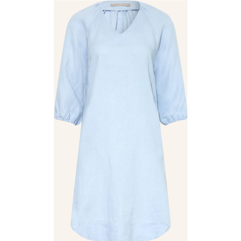 (The Mercer) N.Y. Leinenkleid Mit 3/4-Arm blau