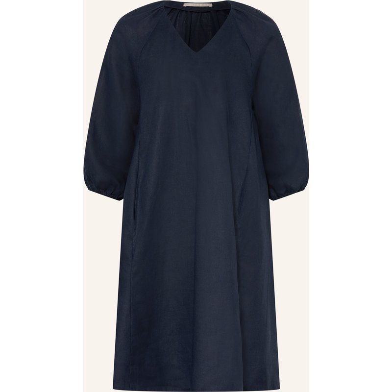 (The Mercer) N.Y. Leinenkleid Mit 3/4-Arm blau