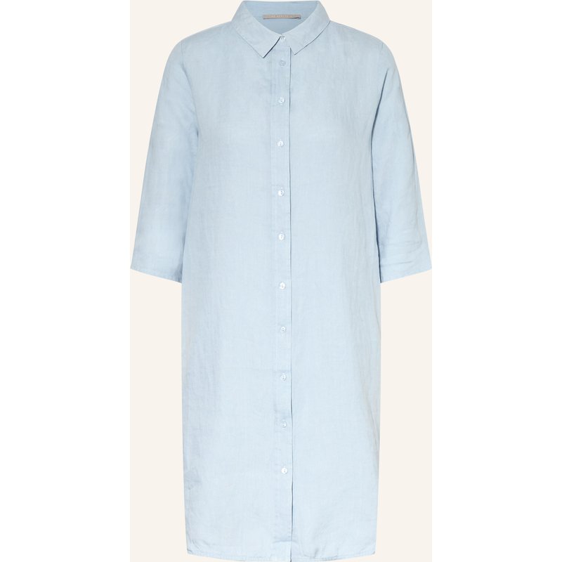 (The Mercer) N.Y. Hemdblusenkleid Aus Leinen Mit 3/4-Arm blau