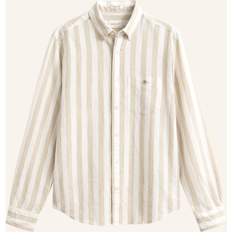 Gant Hemd Regular Fit Mit Leinen beige