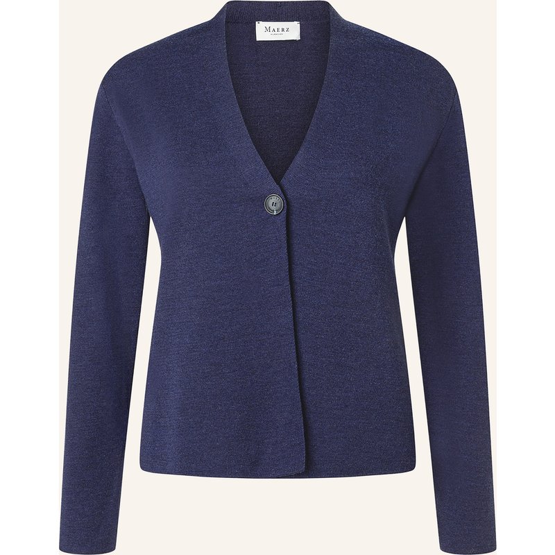 Maerz Muenchen Strickjacke Aus Merinowolle blau