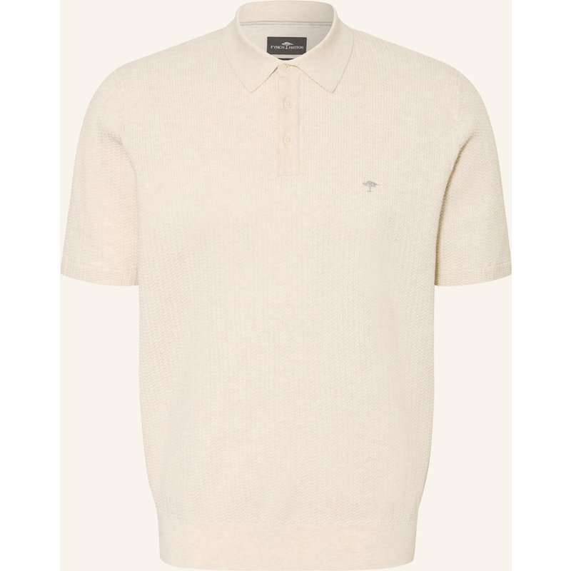Fynch-Hatton Strick-Poloshirt beige