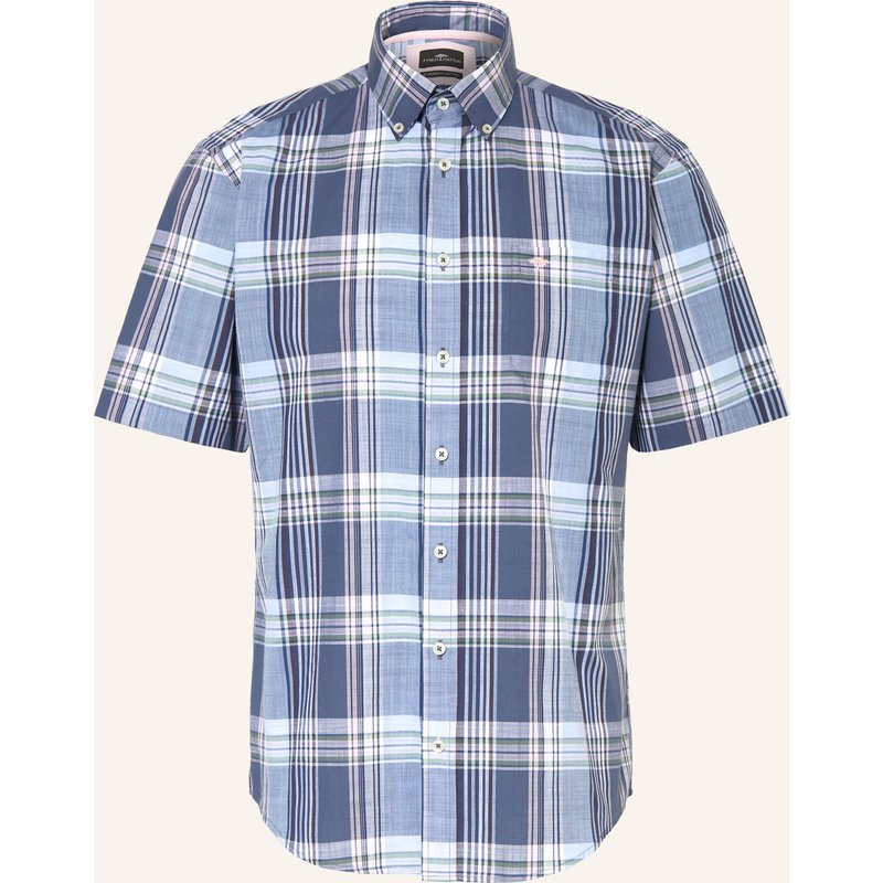 Fynch-Hatton Kurzarm-Hemd Regular Fit blau