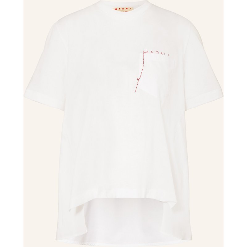 Marni T-Shirt Im Materialmix weiss