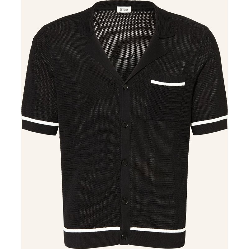 Drykorn Strickhemd Flaviro Relaxed Fit schwarz