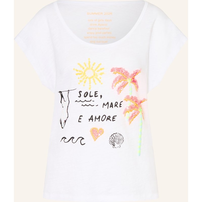 Grace T-Shirt Mit Pailletten weiss