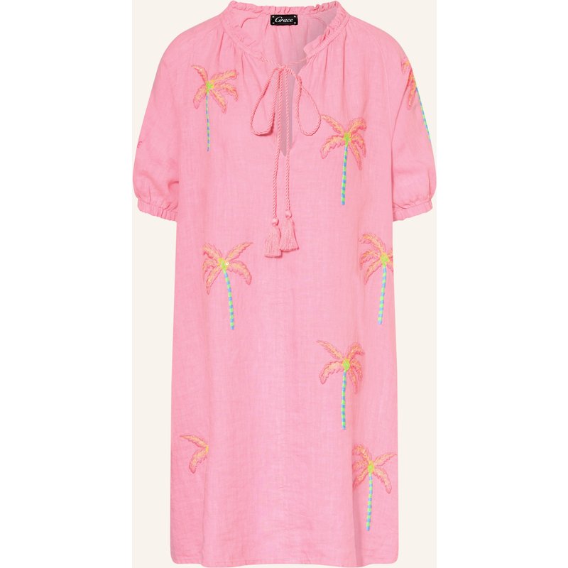 Grace Leinenkleid Mit Pailletten pink