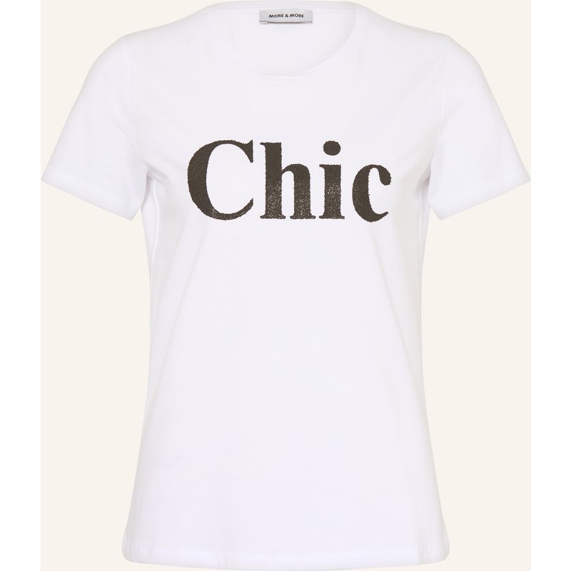 More & More T-Shirt Mit Schmucksteinen weiss