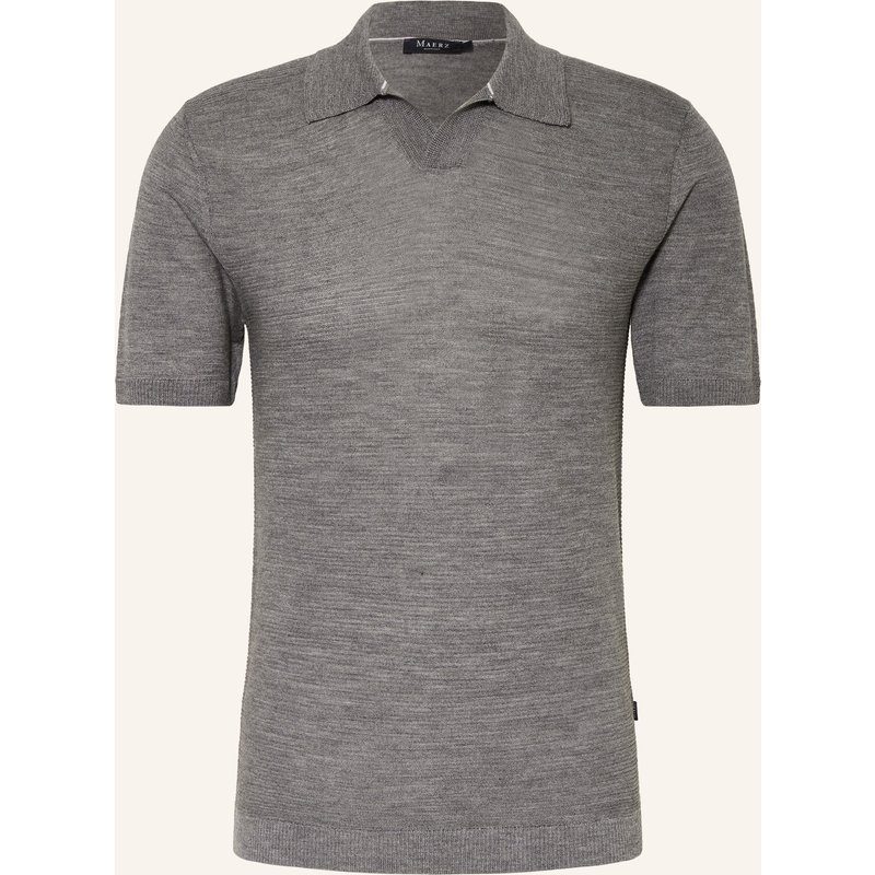 Maerz Muenchen Strick-Poloshirt grau
