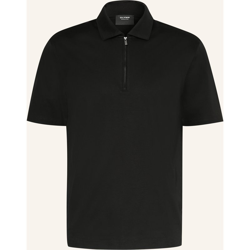 Olymp Signature Strick-Poloshirt schwarz