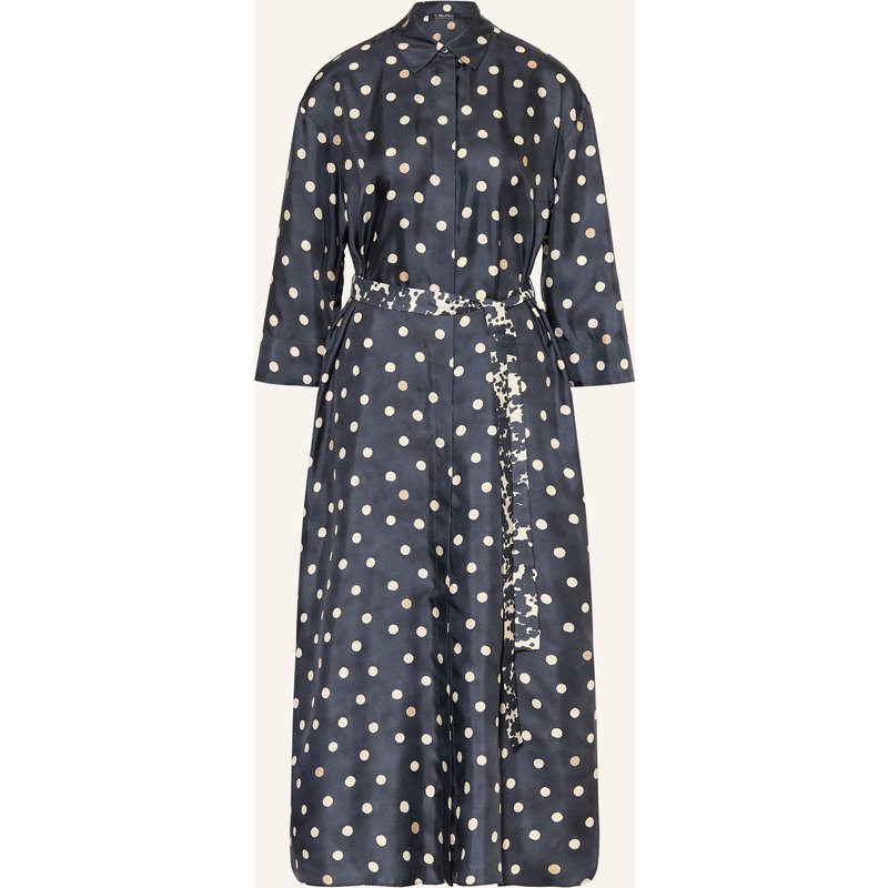 S Max Mara Hemdblusenkleid Leva Aus Seide Mit 3/4-Arm blau