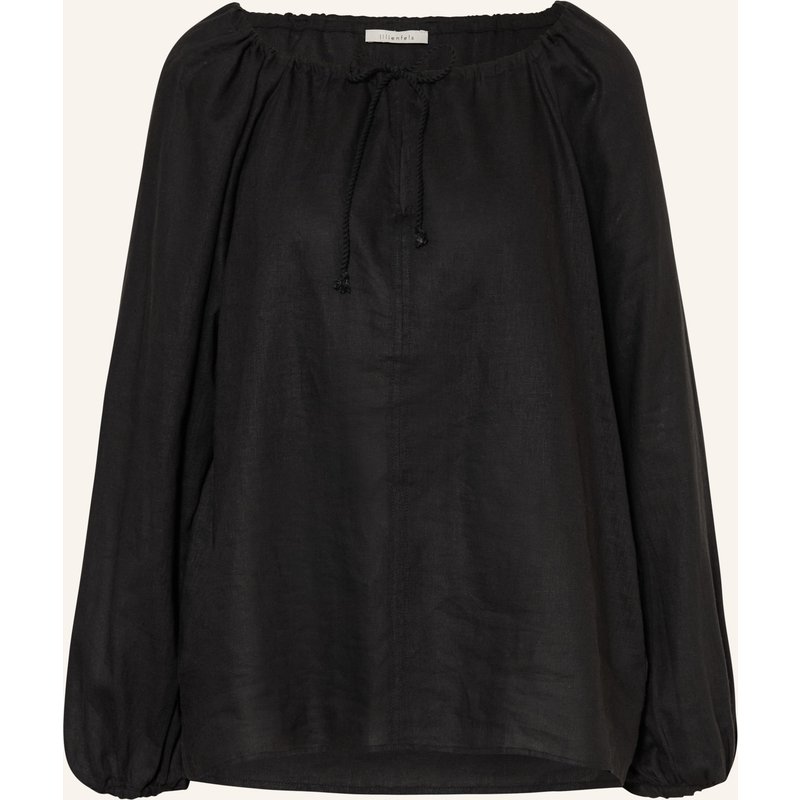 Lilienfels Blusenshirt Mit Leinen schwarz