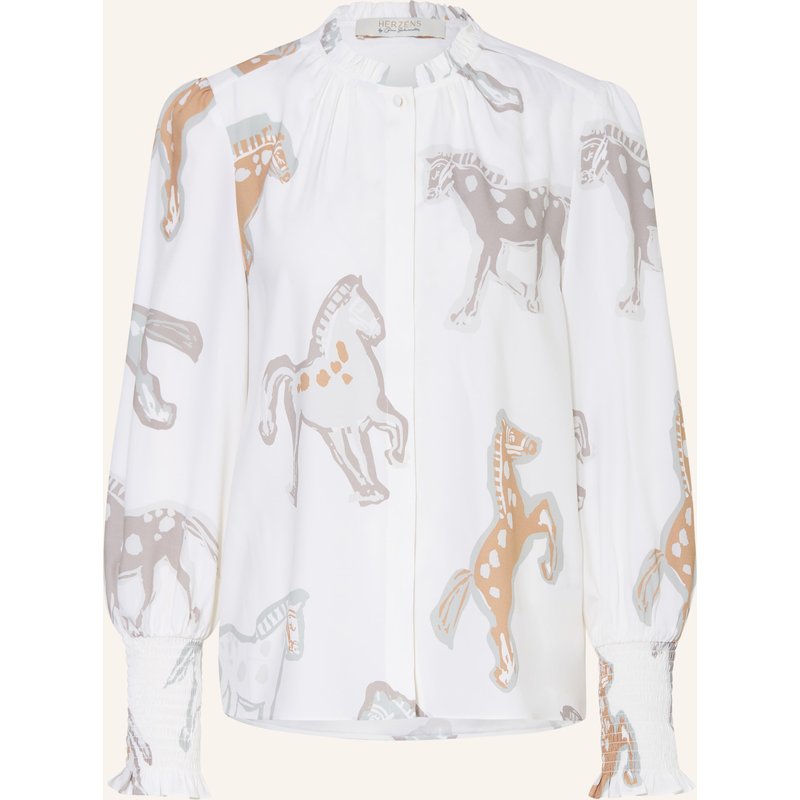 Herzens Seidenbluse weiss