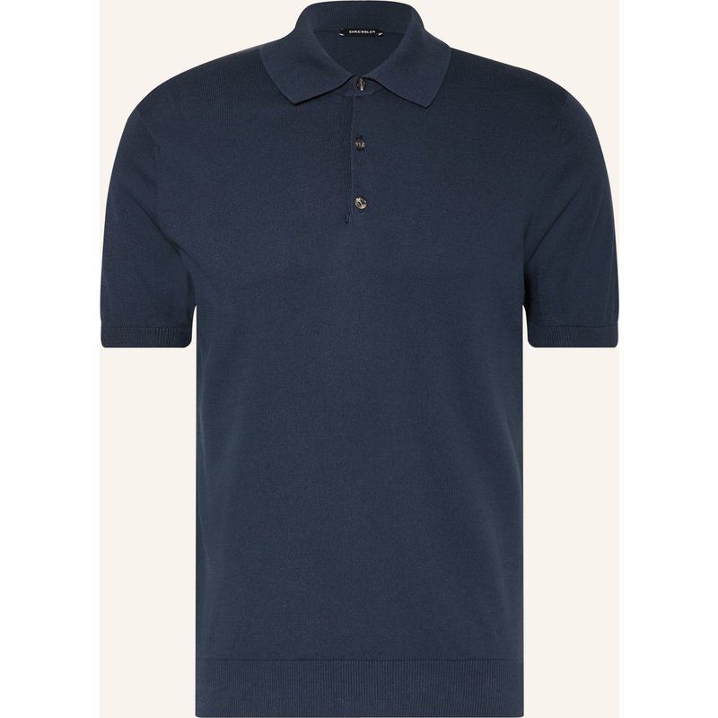 Dressler Strick-Poloshirt blau