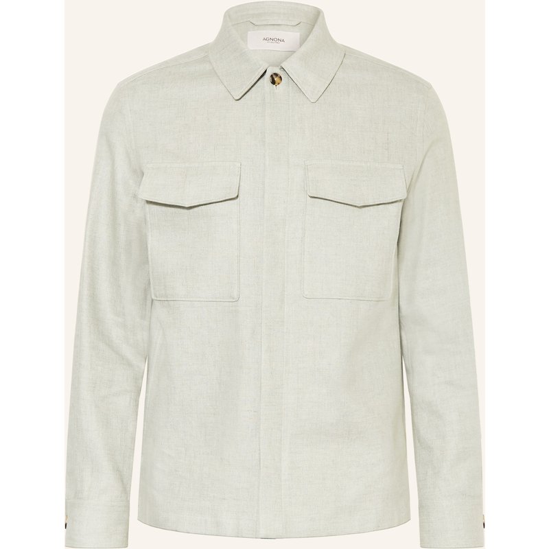Agnona Overjacket Aus Leinen In Jeansoptik gruen