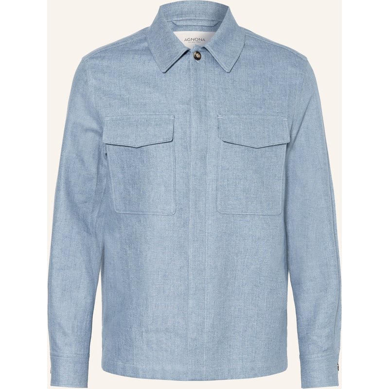 Agnona Overjacket Aus Leinen In Jeansoptik blau