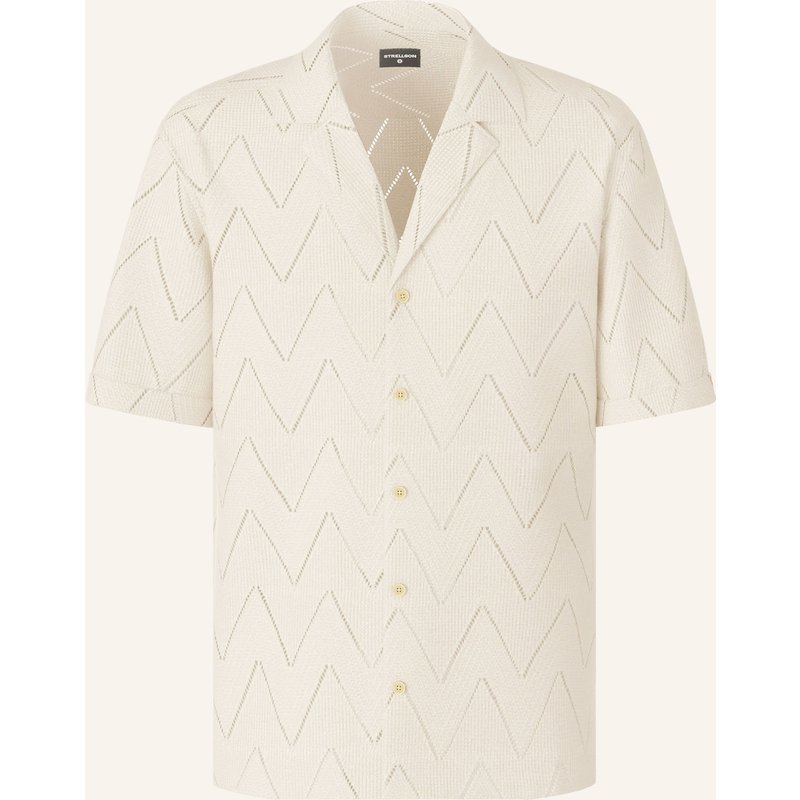 Strellson Strick-Resorthemd Clint Regular Fit weiss