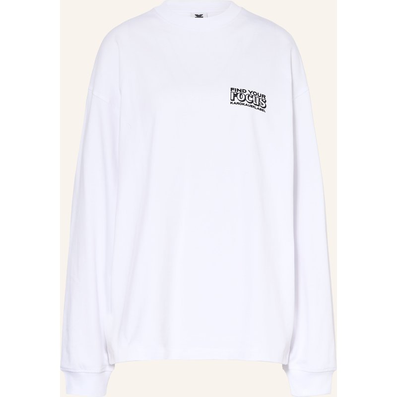Karo Kauer Oversized-Longsleeve weiss