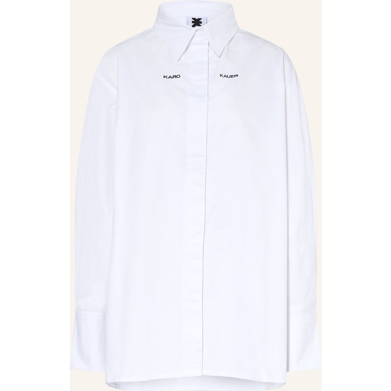 Karo Kauer Oversized-Hemdbluse weiss