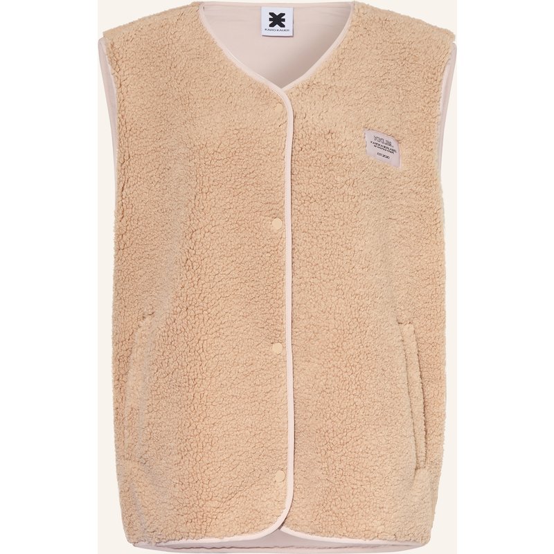 Karo Kauer Teddyfell-Weste beige