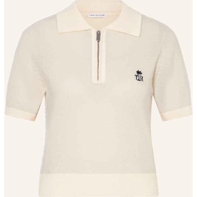 True Religion Strick-Poloshirt Amara Aus Cashmere weiss