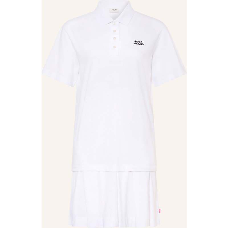 Joop! Jeans Piqué-Polokleid Tadena weiss