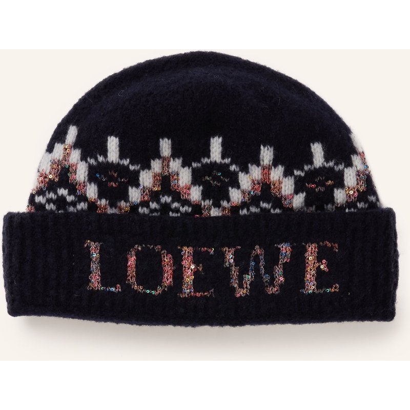 Loewe Mütze Mit Pailletten blau