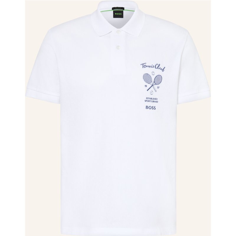 Boss Mesh-Poloshirt Member weiss
