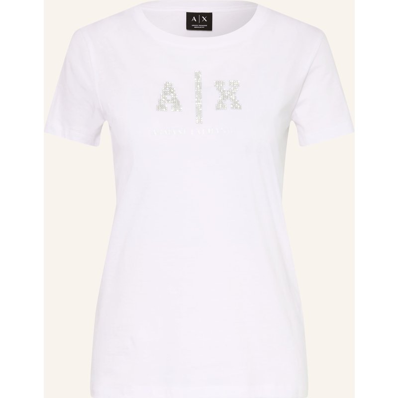 Armani Exchange T-Shirt Mit Schmucksteinen weiss
