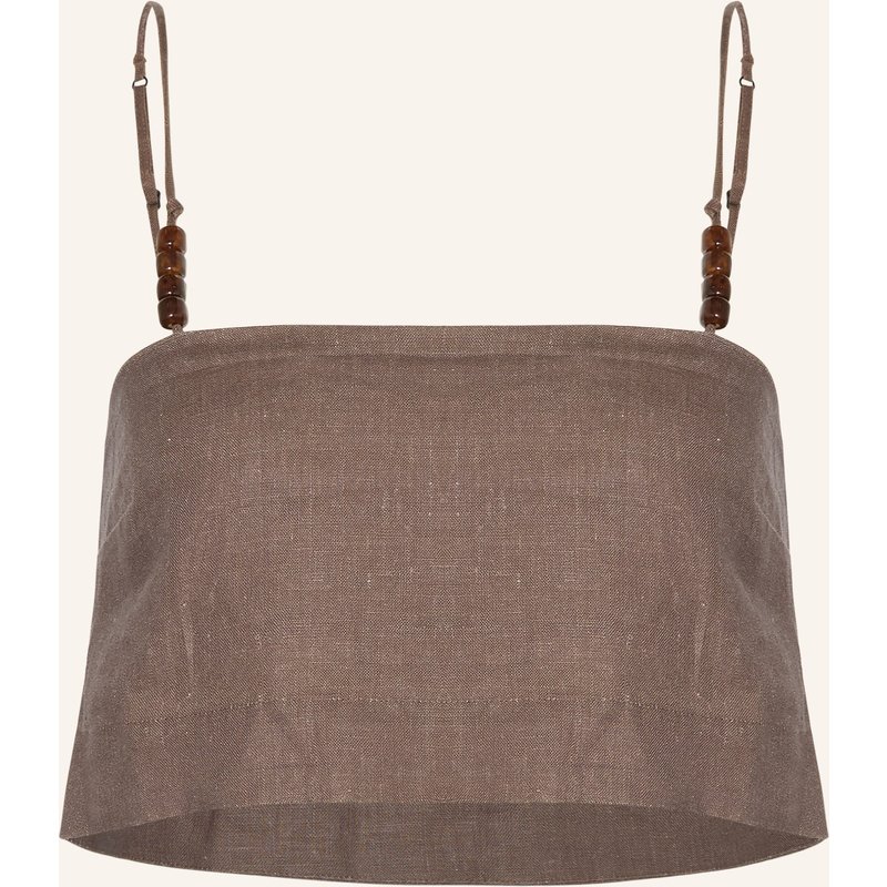 Faithfull The Brand Cropped-Top Chianti Aus Leinen braun