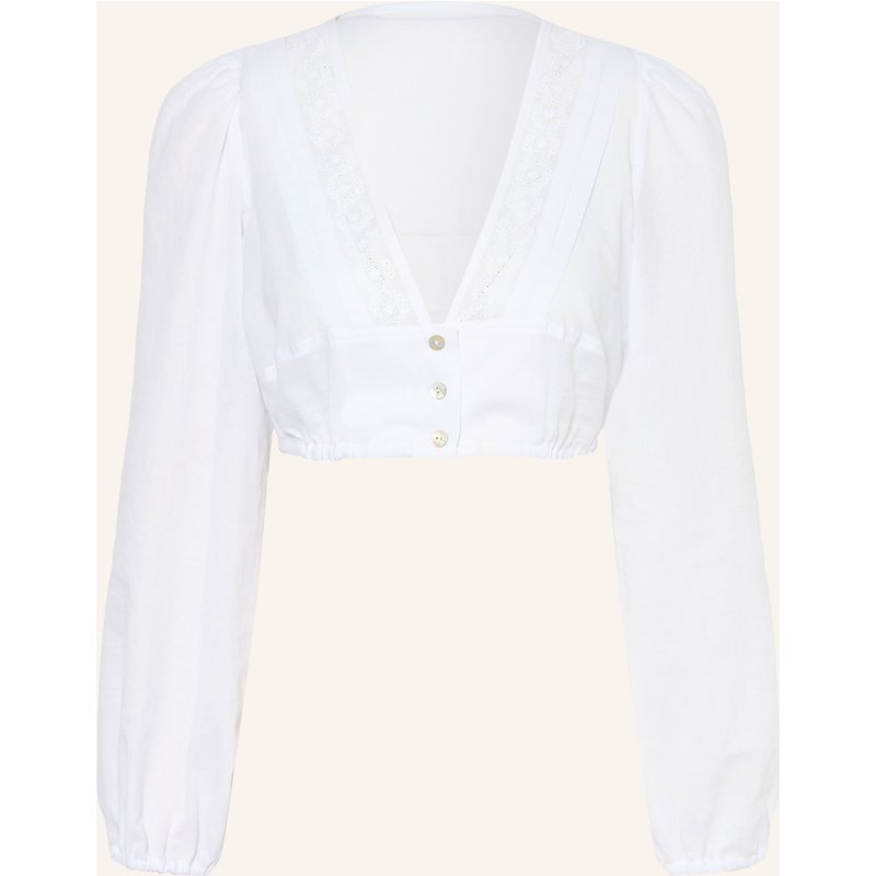 Sportalm Dirndlbluse Nivin Mit Lochspitze weiss