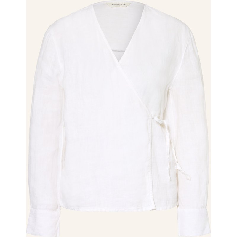 Msch Copenhagen Wickelbluse Mschpearlina Aus Leinen weiss