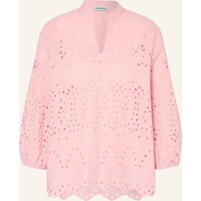 More & More Blusenshirt Aus Lochspitze Mit 3/4-Arm rosa
