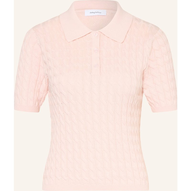 Darling Harbour Strick-Poloshirt rosa