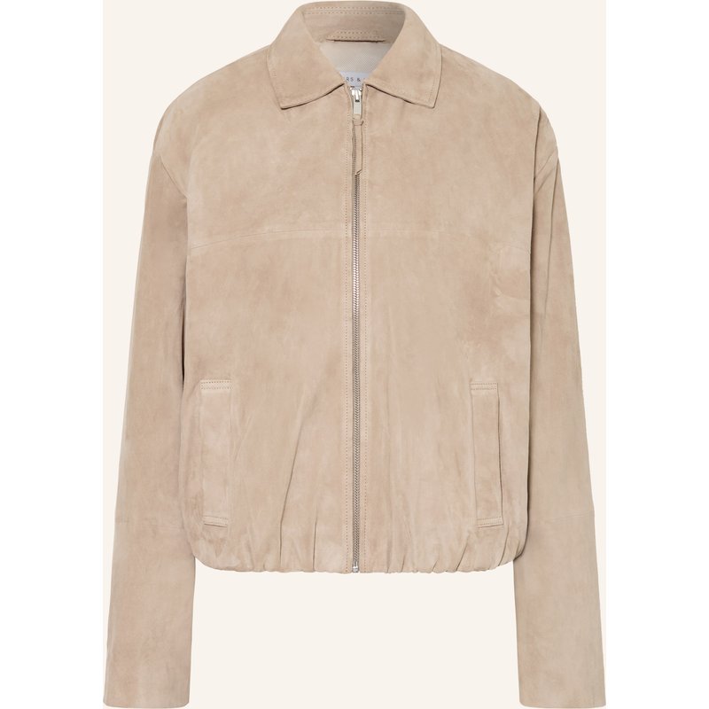 Mrs & Hugs Lederjacke beige