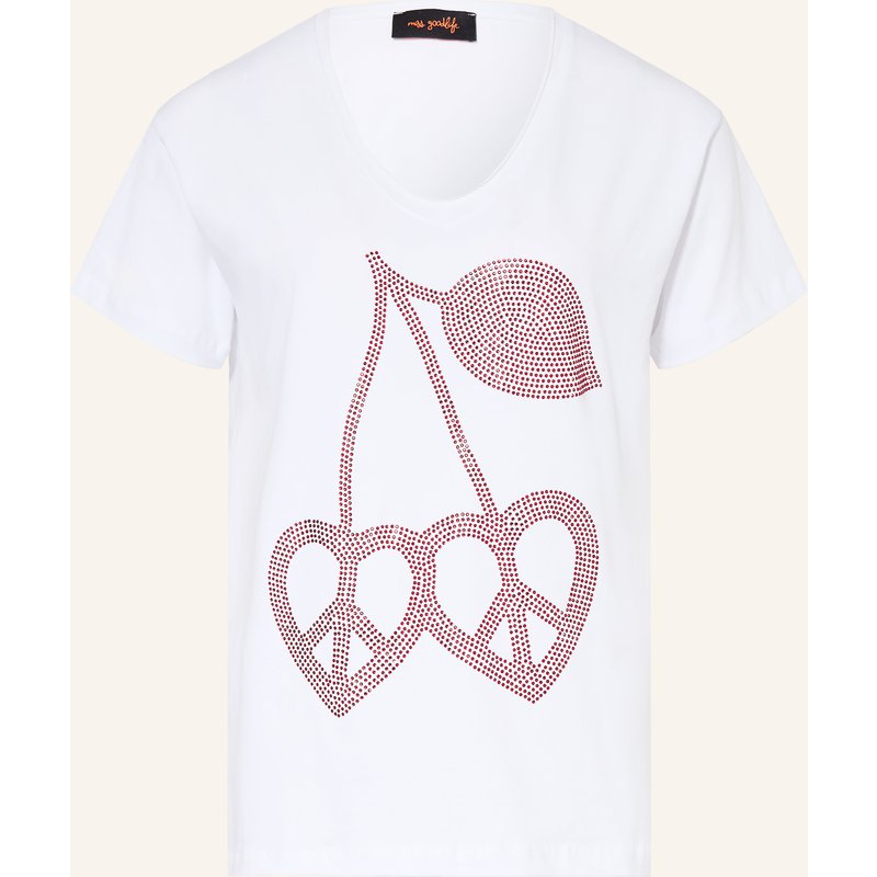 Miss Goodlife T-Shirt Mit Schmucksteinen weiss
