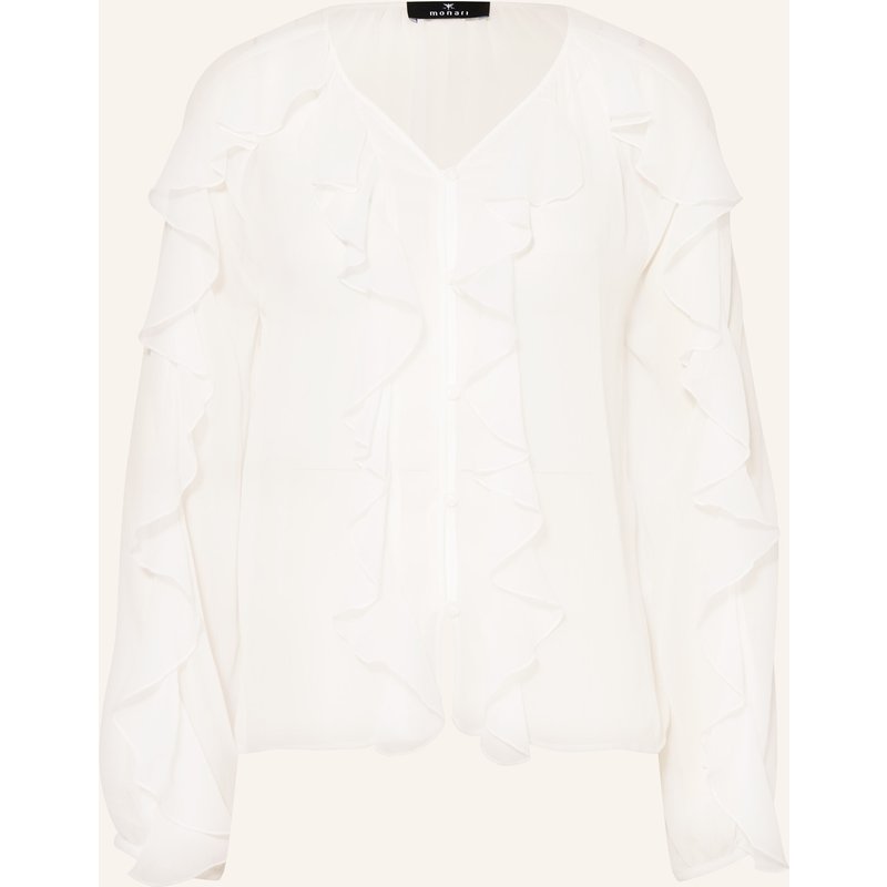 Monari Bluse Mit Volants weiss