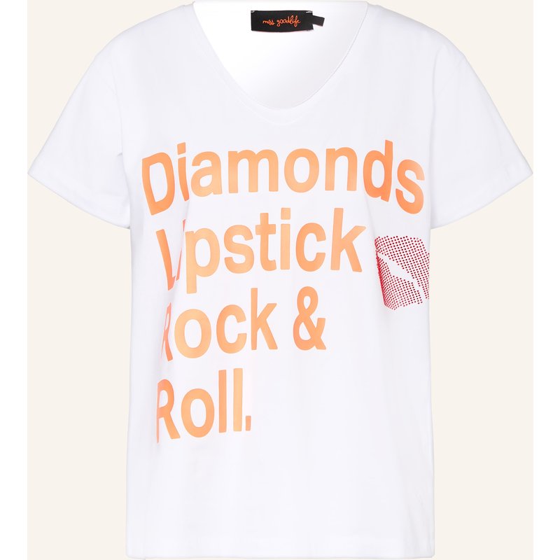 Miss Goodlife T-Shirt Mit Schmucksteinen weiss