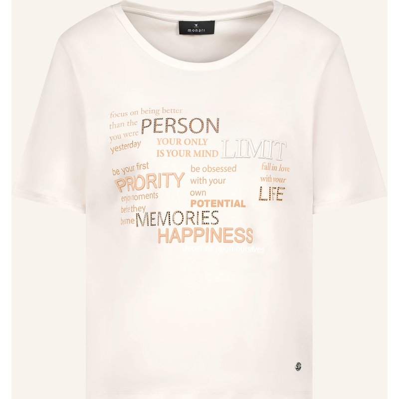 Monari T-Shirt Mit Schmucksteinen weiss