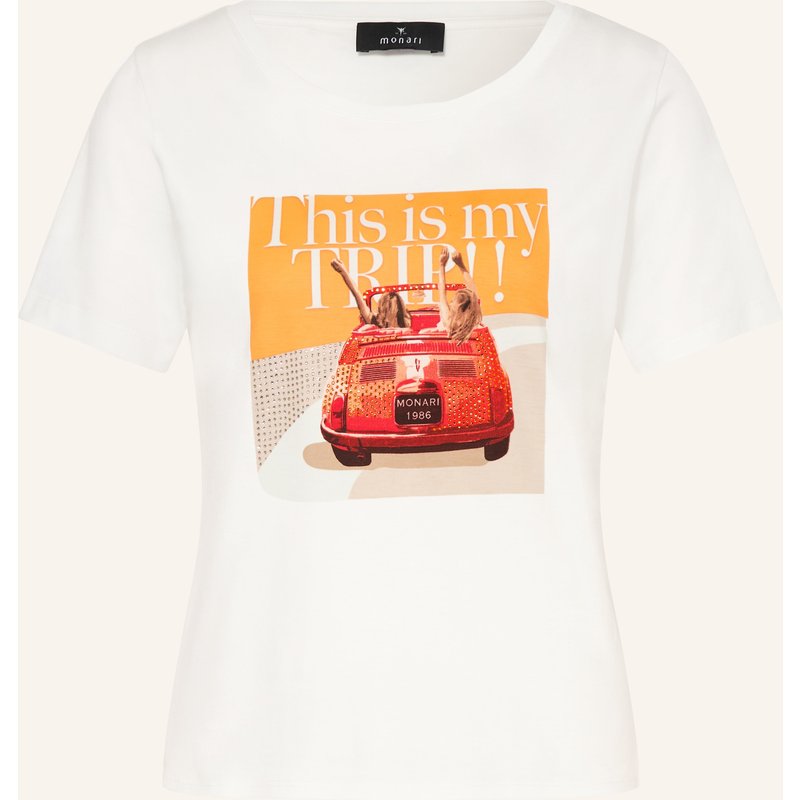 Monari T-Shirt Mit Schmucksteinen weiss