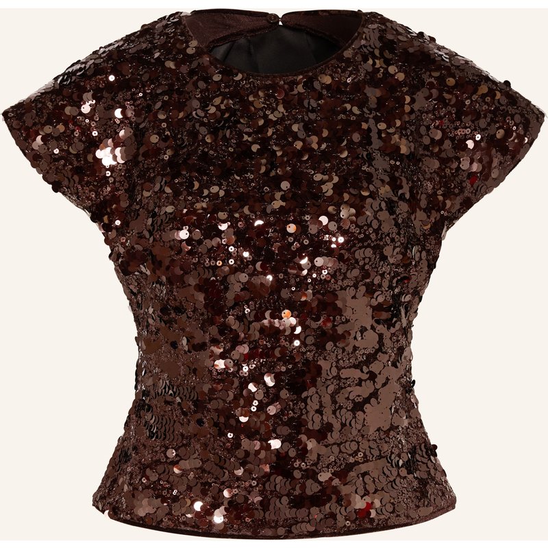 Ganni Blusenshirt Aus Samt Mit Pailletten rot