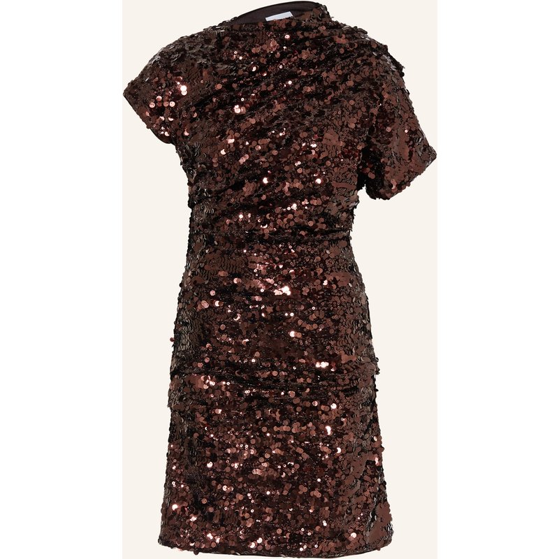Ganni Nickikleid Mit Pailletten rot