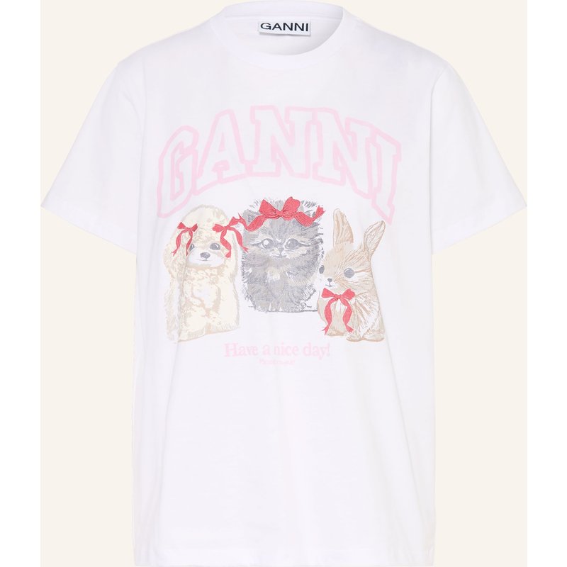 Ganni T-Shirt weiss